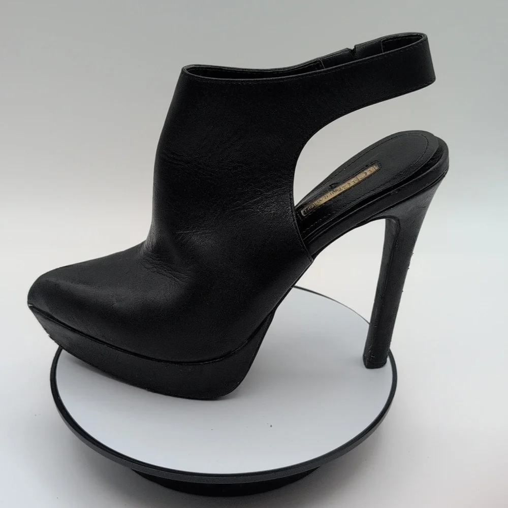 BCBGENERATION| Black Leather High Heel Ankle Boots - Picture 6 of 16